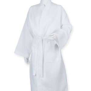 Waffle robe - White, S/M