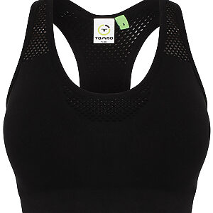 Women's seamless sports bra - Black, XS
