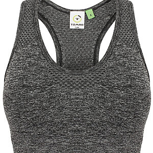 Women's seamless sports bra - Dark Grey Marl, XS