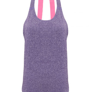 Women's TriDri® double strap back vest - Purple Melange, XS