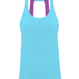Women's TriDri® double strap back vest - Turquoise Melange, XS