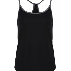 Women's TriDri® yoga vest - Black/Black Melange, XS