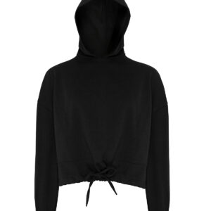 Women's TriDri® cropped oversize hoodie - Black, XXS