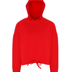 Women's TriDri® cropped oversize hoodie - Fire Red, XXS