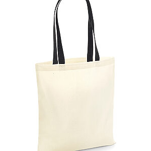 Bag for life - contrast handles - Natural/Black, One size