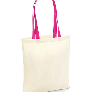 Bag for life - contrast handles - Natural/Fuchsia, One size