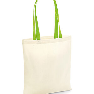Bag for life - contrast handles - Natural/Lime Green, One size