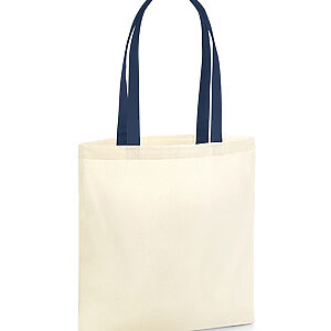 EarthAware® organic bag for life - contrast handles - Natural/French Navy, One size