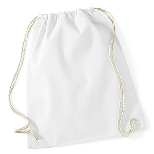 Cotton gymsac - White, One size