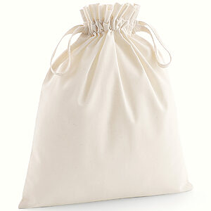 Organic cotton drawcord bag - Natural, XS