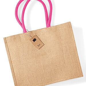 Jute classic shopper - Natural/Fuchsia, One size
