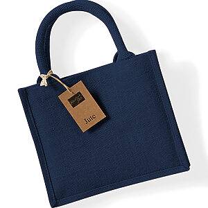 Jute mini gift bag - Navy/Navy, One size