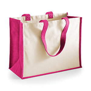 Printers jute classic shopper - Fuchsia, One size
