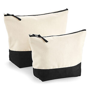 Dipped base canvas accessory bag - Natural/Black, M