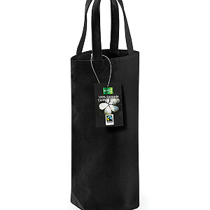 Fairtrade cotton bottle bag - Black, One size