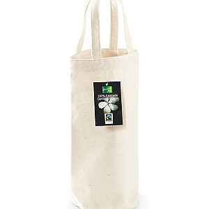 Fairtrade cotton bottle bag - Natural, One size