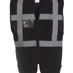 Multifunctional executive hi-vis waistcoat (HVW801) - Black, S