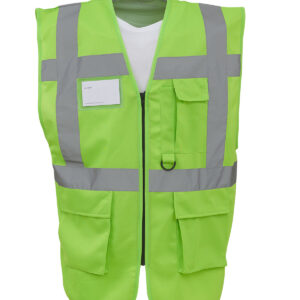 Multifunctional executive hi-vis waistcoat (HVW801) - Lime, S