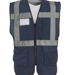 Multifunctional executive hi-vis waistcoat (HVW801) - Navy, S