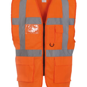 Multifunctional executive hi-vis waistcoat (HVW801) - Orange, S