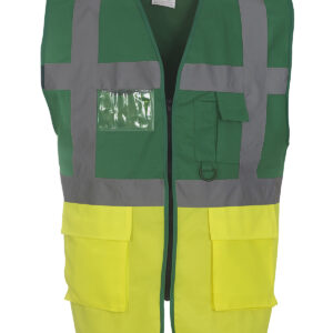Multifunctional executive hi-vis waistcoat (HVW801) - Paramedic Green/Yellow, S