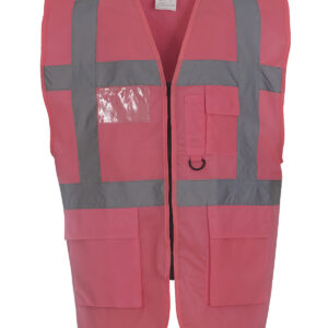 Multifunctional executive hi-vis waistcoat (HVW801) - Pink, S