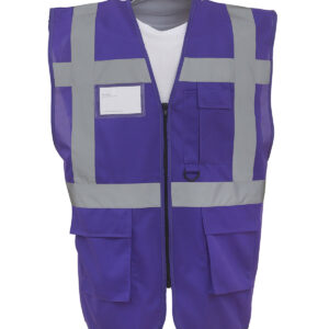 Multifunctional executive hi-vis waistcoat (HVW801) - Purple, S