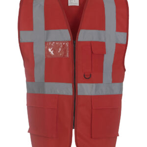 Multifunctional executive hi-vis waistcoat (HVW801) - Red, S