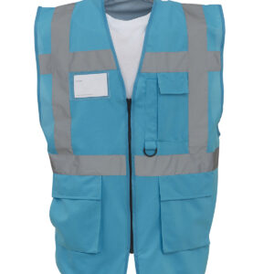 Multifunctional executive hi-vis waistcoat (HVW801) - Sapphire, S