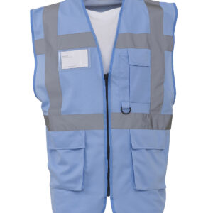 Multifunctional executive hi-vis waistcoat (HVW801) - Sky, S