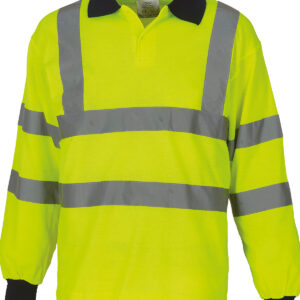 Hi-vis long sleeve polo (HVJ310) - Yellow, S