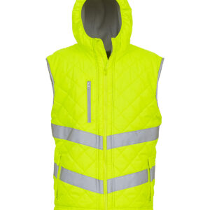 Hi-vis Kensington hooded gilet (HV007) - Yellow, S