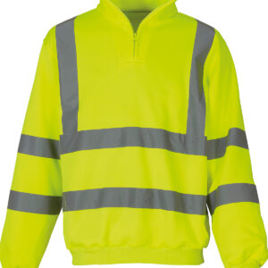 Hi-vis ¼ zip sweatshirt (HVK06) - Yellow, S