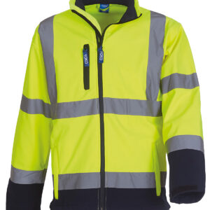 Hi-vis softshell jacket (HVK09) - Yellow/Navy, S