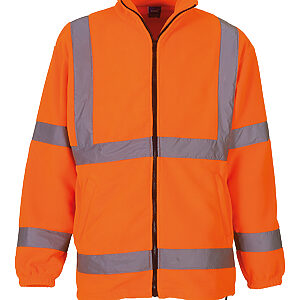 Hi-vis heavyweight fleece jacket (HVK08) - Orange, S