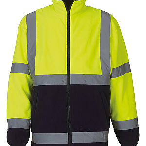 Hi-vis heavyweight fleece jacket (HVK08) - Yellow/Navy, S