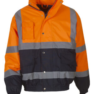 Hi-vis two-tone bomber jacket (HVP218) - Orange/Navy, S