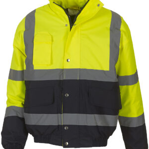Hi-vis two-tone bomber jacket (HVP218) - Yellow/Navy, S