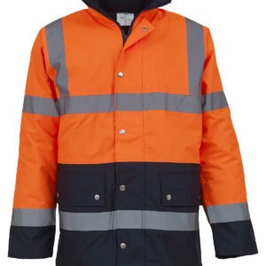 Hi-vis two-tone motorway jacket (HVP302) - Orange/Navy, S
