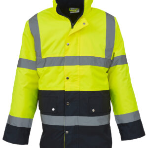Hi-vis two-tone motorway jacket (HVP302) - Yellow/Navy, S