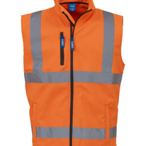 Hi-vis softshell gilet (HV006) - Orange, S