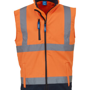Hi-vis softshell gilet (HV006) - Orange/Navy, S