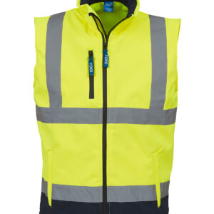 Hi-vis softshell gilet (HV006) - Yellow/Navy, S