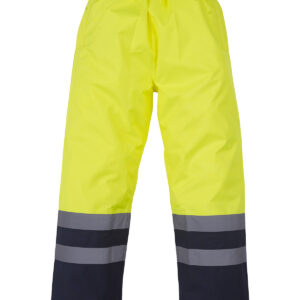 Hi-vis waterproof overtrousers (HVS463) - Yellow/Navy, S