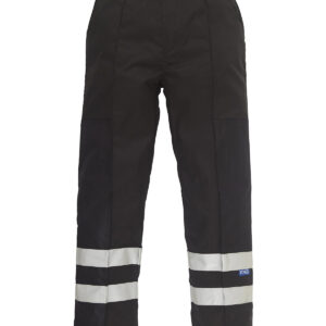 Reflective polycotton ballistic trousers (BS015T) - Black, 28/R