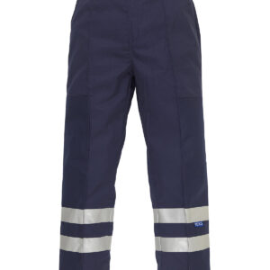 Reflective polycotton ballistic trousers (BS015T) - Navy, 28/R