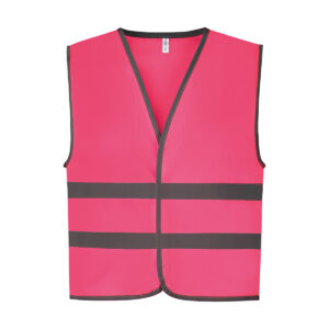 Hi-vis reflective border kids waistcoat (HVW102CH) - Fluo Pink, S