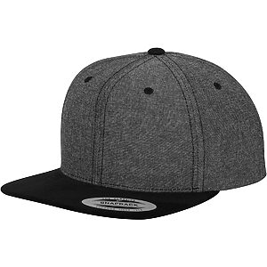 Chambray-suede snapback (6089CH) - Black* Black, One size