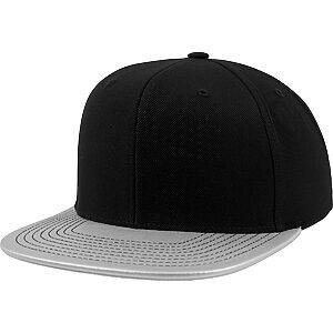 Metallic visor snapback (6089PU) - Silver, One size