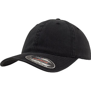 Flexfit garment washed cotton dad hat (6997) - Black, S/M